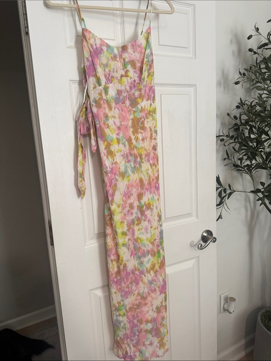 Astr Dresses & Skirts - Astr Pastel Watercolor Floral Slip Dress - Pink, Yellow, Green